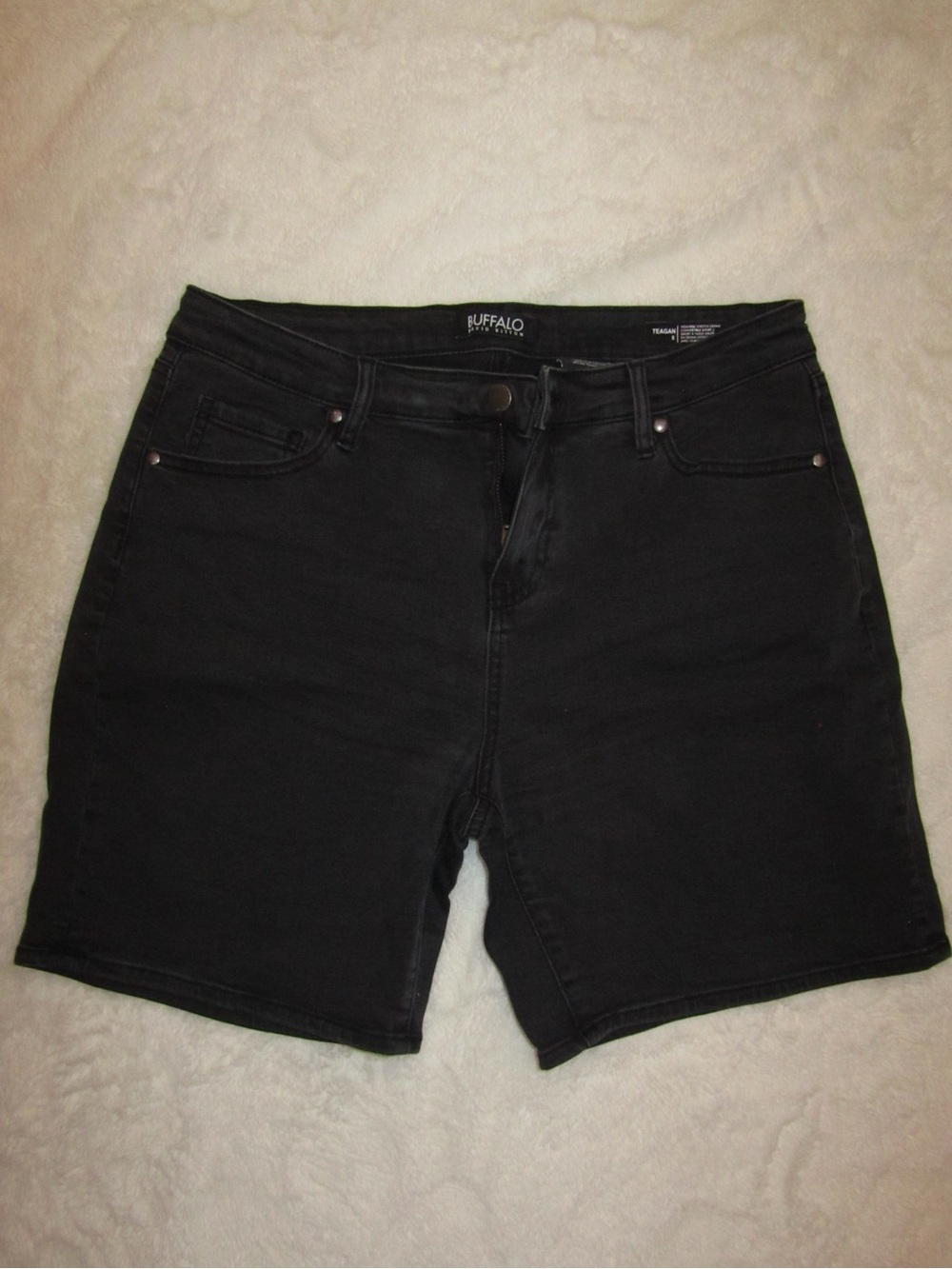 Buffalo David Bitton Black High-Rise Denim Shorts